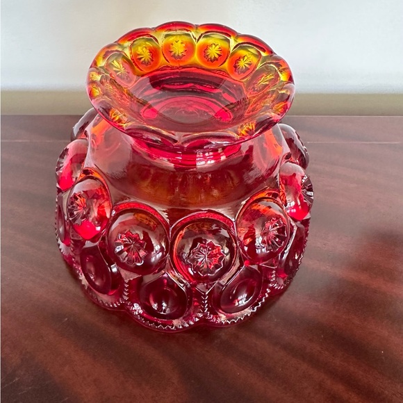 Amberina L.E. Smith Moon and Star Candy Trinket Dish Mid Century Art Glass - Picture 3 of 7